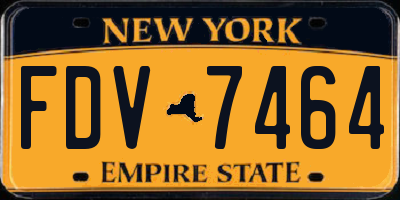 NY license plate FDV7464