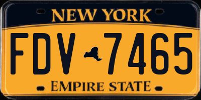 NY license plate FDV7465