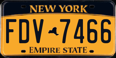 NY license plate FDV7466
