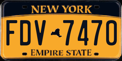 NY license plate FDV7470