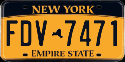 NY license plate FDV7471
