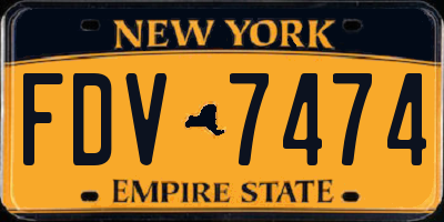 NY license plate FDV7474