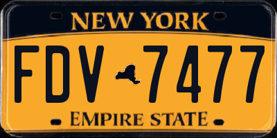 NY license plate FDV7477