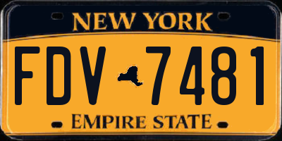 NY license plate FDV7481