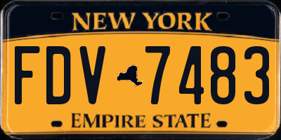 NY license plate FDV7483