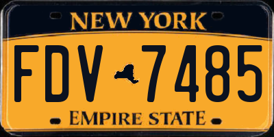 NY license plate FDV7485
