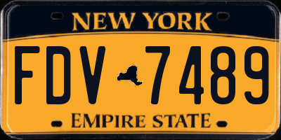 NY license plate FDV7489