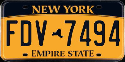 NY license plate FDV7494