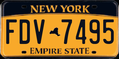 NY license plate FDV7495
