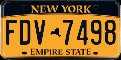 NY license plate FDV7498
