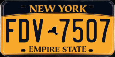 NY license plate FDV7507