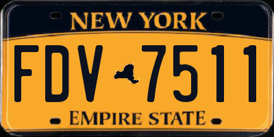 NY license plate FDV7511