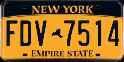 NY license plate FDV7514