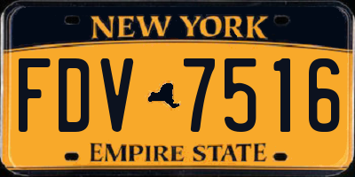NY license plate FDV7516