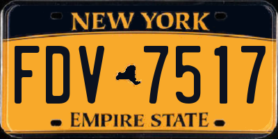 NY license plate FDV7517