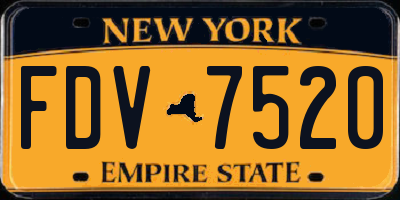 NY license plate FDV7520