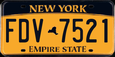 NY license plate FDV7521