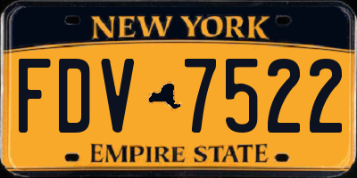 NY license plate FDV7522
