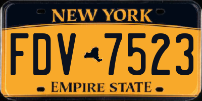 NY license plate FDV7523