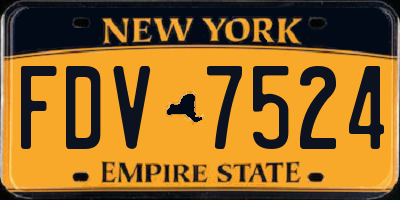 NY license plate FDV7524