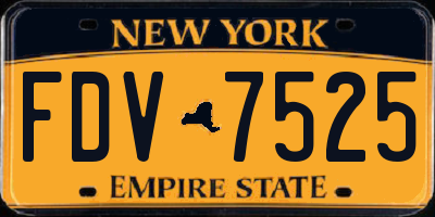 NY license plate FDV7525