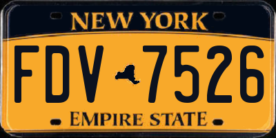 NY license plate FDV7526