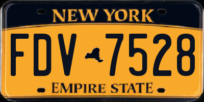 NY license plate FDV7528