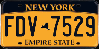 NY license plate FDV7529
