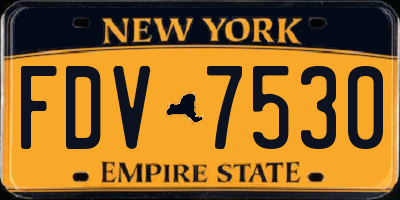 NY license plate FDV7530