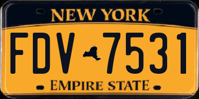 NY license plate FDV7531