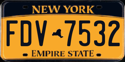 NY license plate FDV7532