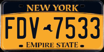 NY license plate FDV7533
