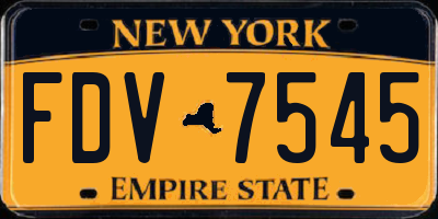 NY license plate FDV7545