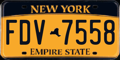 NY license plate FDV7558