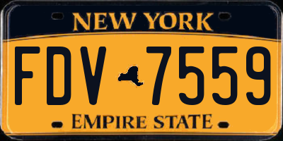 NY license plate FDV7559