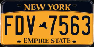 NY license plate FDV7563