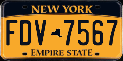 NY license plate FDV7567