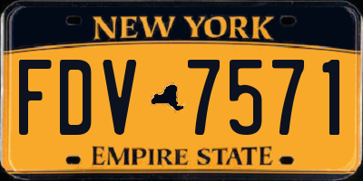 NY license plate FDV7571