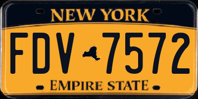 NY license plate FDV7572