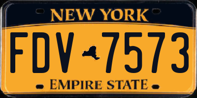 NY license plate FDV7573