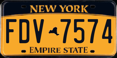 NY license plate FDV7574