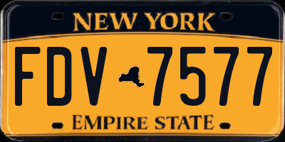 NY license plate FDV7577