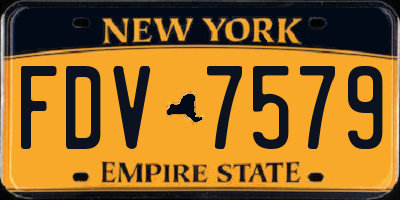 NY license plate FDV7579