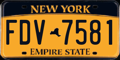 NY license plate FDV7581