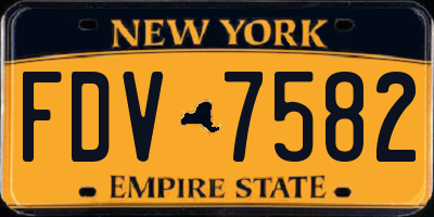 NY license plate FDV7582