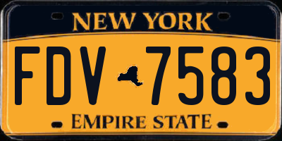NY license plate FDV7583