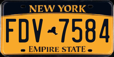 NY license plate FDV7584