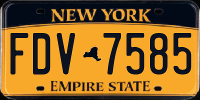 NY license plate FDV7585