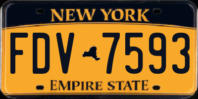 NY license plate FDV7593