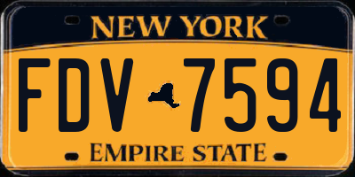 NY license plate FDV7594
